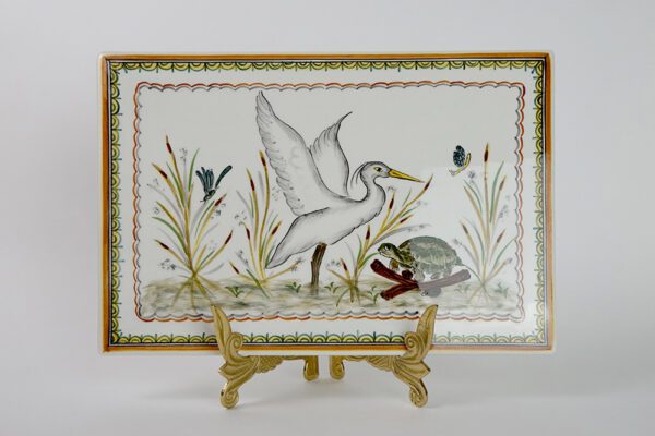White Egret Serving Tray