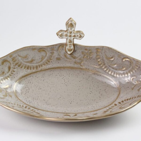 PS-RE-CRS-IVY-003 Cross Prayer Bowl (Large/Ivory)